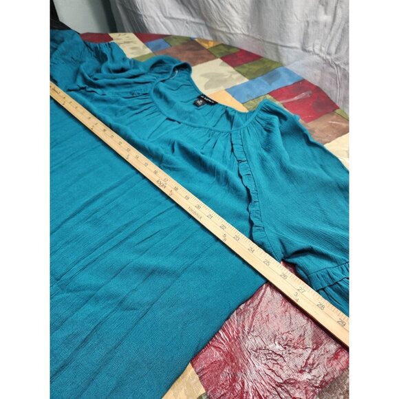 I.n.studio Women's Top Blouse Size 3X Green Balloon Sleeve (25) - Picture 6 of 11